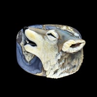 Image 1 of XXL. Midnight Singer Timber Wolf - FLamework Glass Sculpture Bead