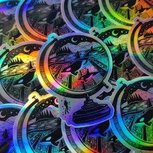 Holographic Sticker Whale Watching