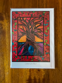 Image 1 of Art Cards: Colours of a Tree I, II, III, It’s a Jungle Out There, In Flight, Lino Cuts