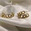 Fairy Gold Cuban Link Hoops with Diamonds