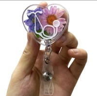 Image 3 of Colorful dried flower resin badge reel