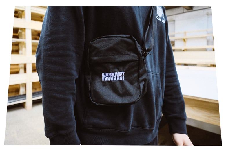 Image of PURPLE AND BLACK "INDIGHXST" SIDE BAG