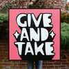 GIVE AND TAKE (Coral) - 100 x 100cm aerosol and acrylic on canvas