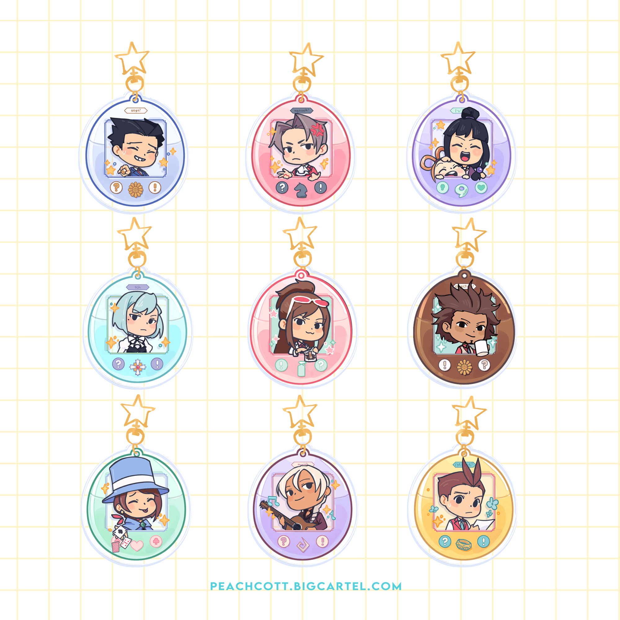 I finally made an attorney badge charm and tiny versions of all 3 charms! :  r/AceAttorney