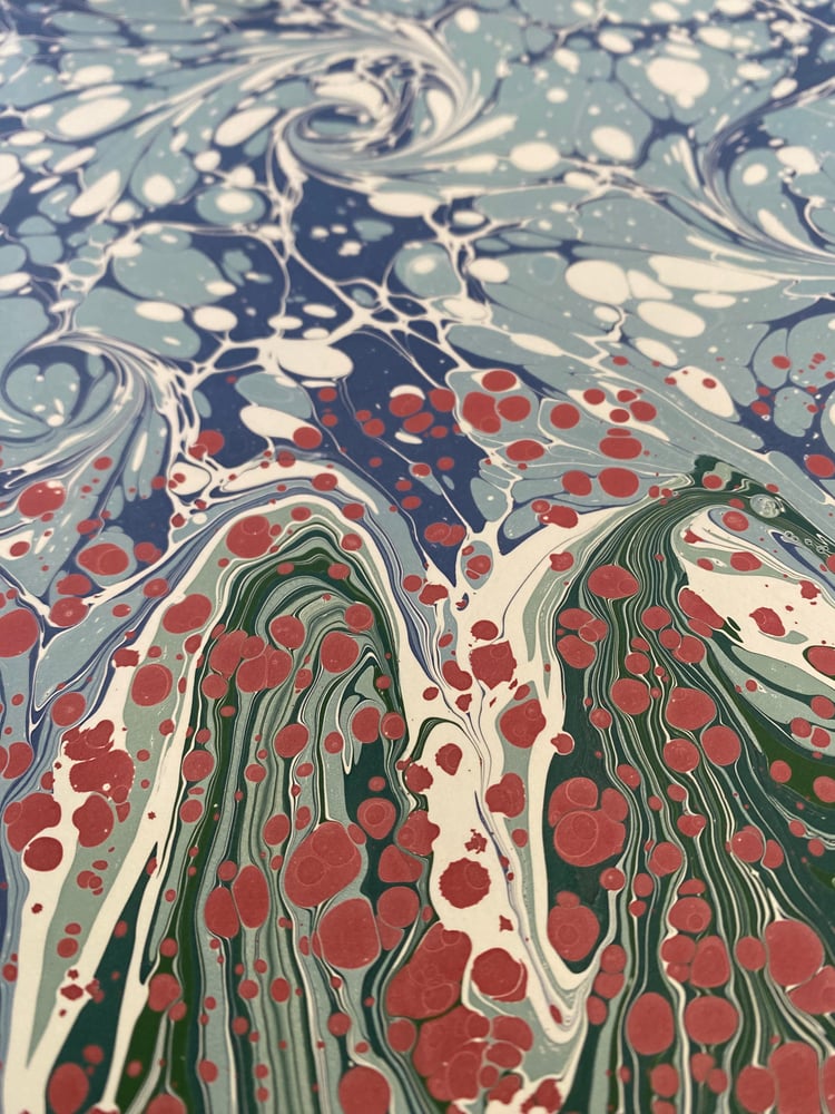 Image of Hand Marbled Meadow - 3 'Poppy Meadow' 