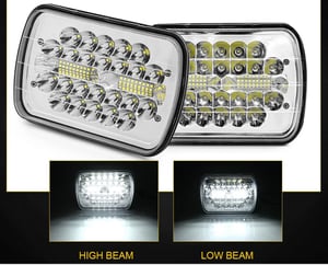 Image of 2pcs For Jeep Wrangler Ford E-150 E-250 E-350 H6054 7x6" LED Headlights Sealed Square Headlamp