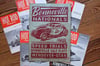 Bonneville Nationals aged Linocut Print (Maroon Ink on 120gr green paper edition) FREE SHIPPING