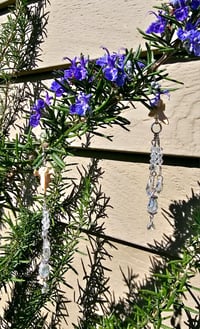 Image 1 of Clear/Silver Threefold Bone Chandelier Earrings