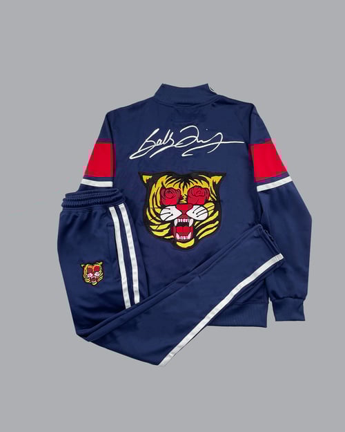 Image of The BLAK Tracksuit in Midnight Blue & Red