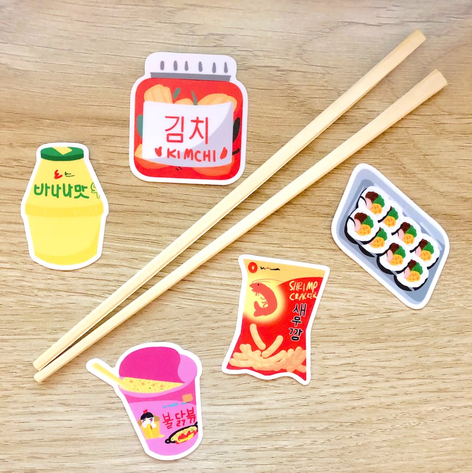 Image of korean snacks sticker pack [RESTOCKED]