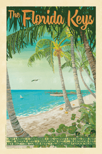 Image 1 of Florida Keys Vintage Style Tropical Florida Art  Poster | Print No 115