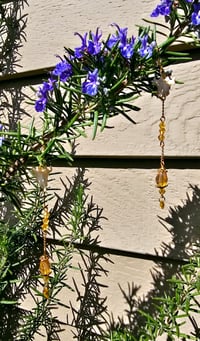 Image 1 of Yellow/Gold Solitary Bone Chandelier Earrings