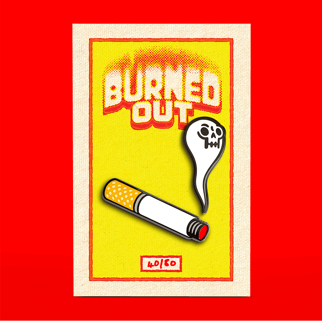 Burned Out Enamel Pin Badge Set Jimibiscuits