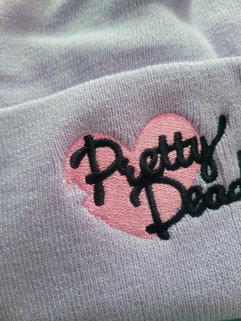 Image of "Pretty Dead" Hot Pink and Lavender Acrylic Beanies