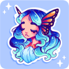 Butterfly Girl Sticker