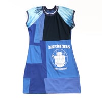 Image 2 of blues beastie boys patchwork adult M L baseball short sleeve raglan courtneycourtney tshirt dress 