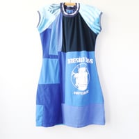 Image 4 of blues beastie boys patchwork adult M L baseball short sleeve raglan courtneycourtney tshirt dress 