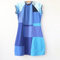 Image 5 of blues beastie boys patchwork adult M L baseball short sleeve raglan courtneycourtney tshirt dress 