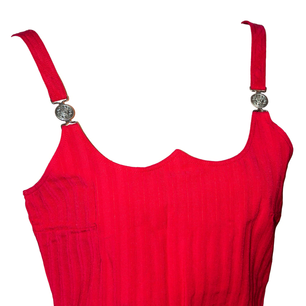 Image of  Versace Jeans Couture 1995 Bodycon Dress Red 