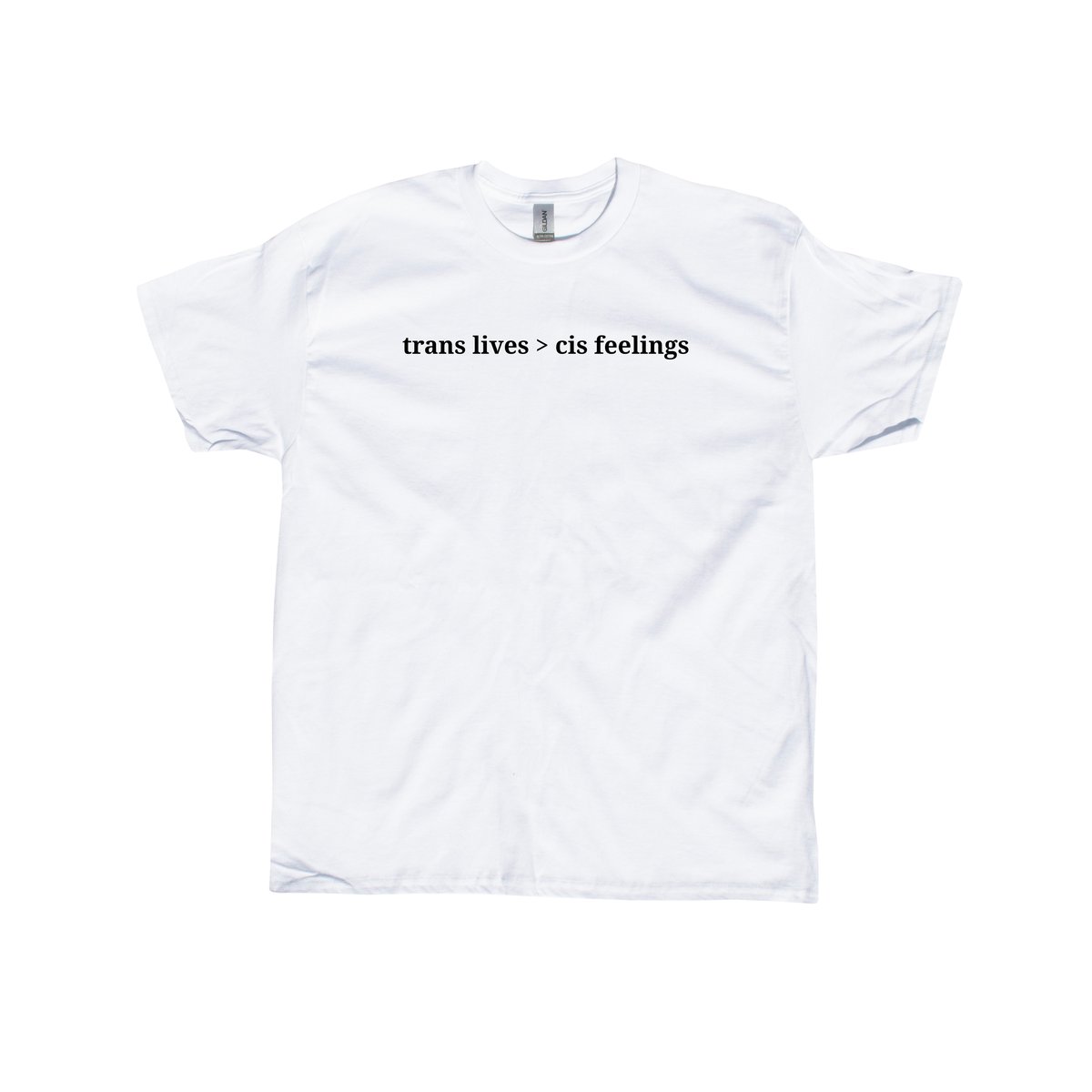 Image of TRANS LIVES OVER CIS FEELINGS T-SHIRT