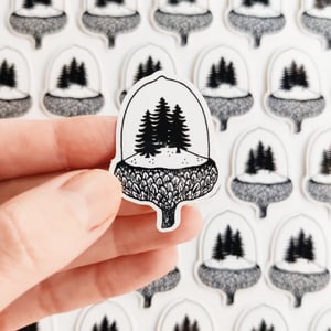 Mini Sticker Acorn Trees - transparent