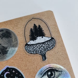 Mini Sticker Acorn Trees - transparent
