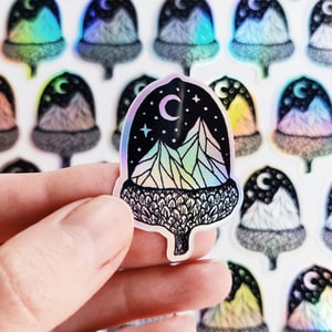 Mini Sticker Acorn Night - holographic