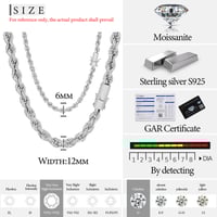 Image 5 of Moissanite Diamond Clasp Rope Chain 6mm/12mm