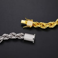 Image 2 of Moissanite Diamond Clasp Rope Chain 6mm/12mm