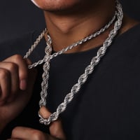Image 1 of Moissanite Diamond Clasp Rope Chain 6mm/12mm