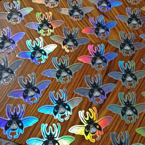Mini Sticker Sun and Moon Beetle - holographic