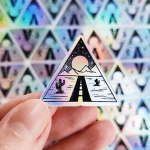 Mini Sticker Desert Road - holographic