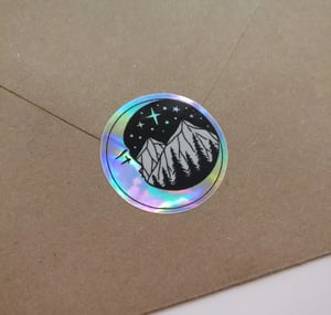 Mini Sticker Crescent Moon - holographic