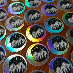 Mini Sticker Crescent Moon - holographic