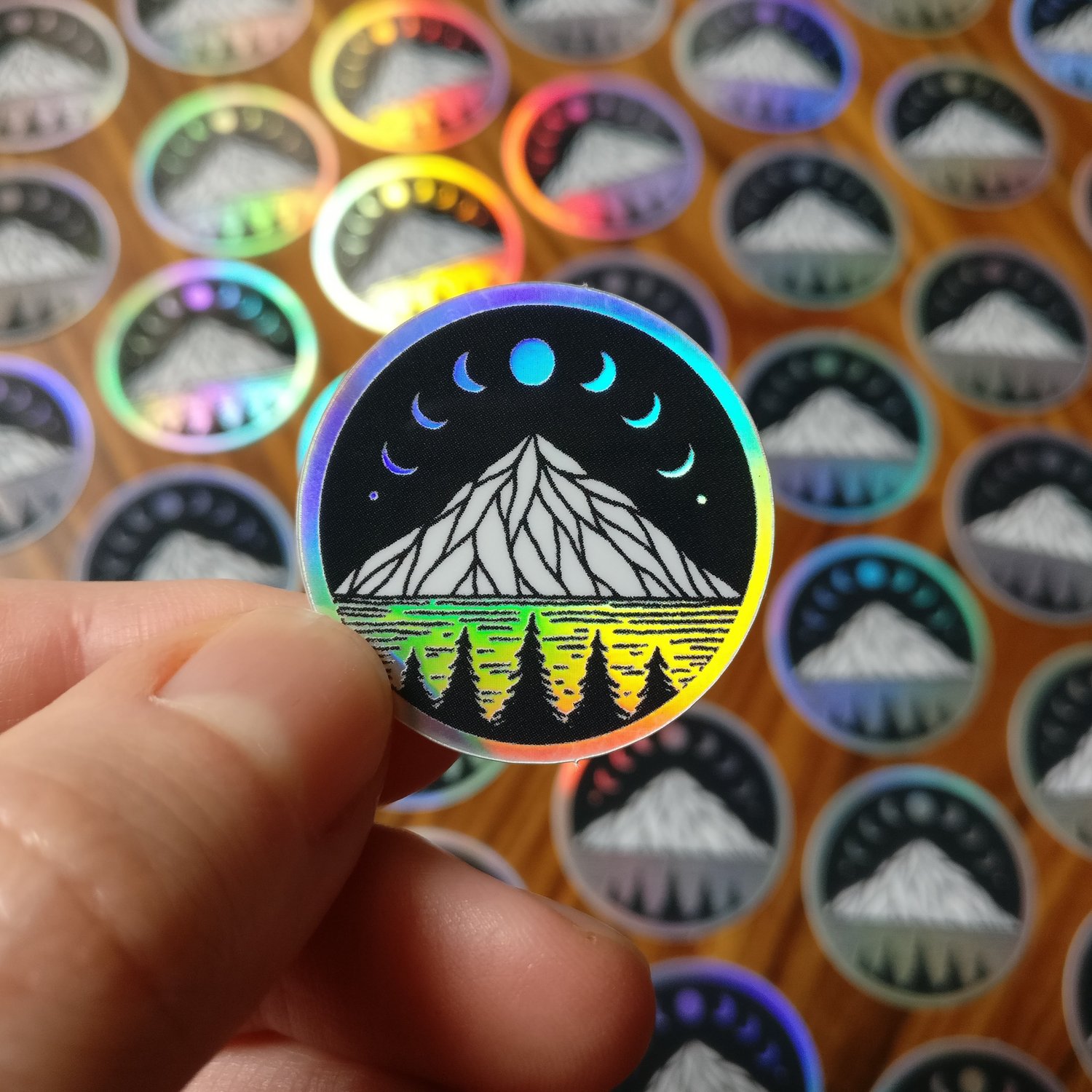 Mini Sticker Moon Phases - holographic