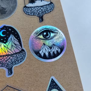 Mini Sticker Mountain Peaks - holographic