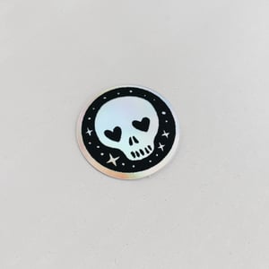 Mini Sticker Skull Love - holographic