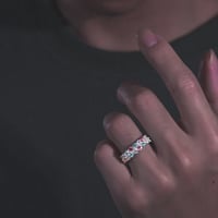 Image 3 of Multi Color 2 Row 3mm Moissanite Diamond Ring