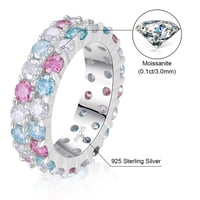 Image 4 of Multi Color 2 Row 3mm Moissanite Diamond Ring