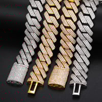 Image 2 of High Quality 20mm Moissanite Diamond Cuban Link Chain/Bracelet