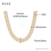 Image 5 of High Quality 20mm Moissanite Diamond Cuban Link Chain/Bracelet