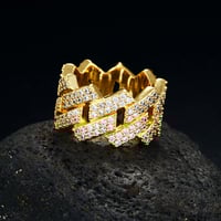 Image 1 of Moissanite Diamond Hip Hop Cuban Ring