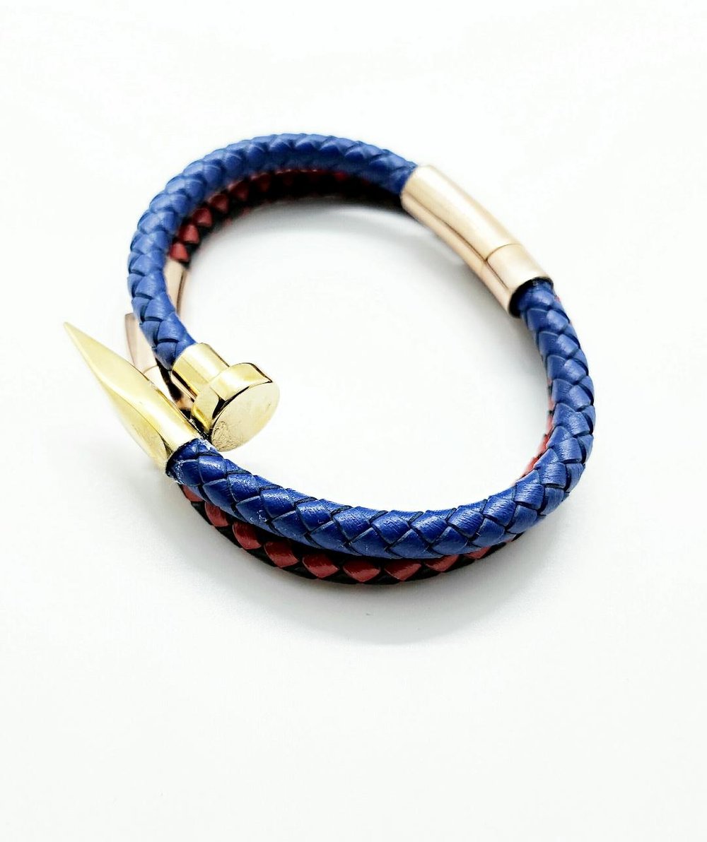 Image of BLUE/RED leather twine bracelet(s)