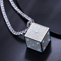 Image 1 of Moissanite Diamond Glow In The Dark Dice Pendant