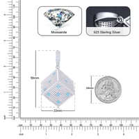 Image 5 of Moissanite Diamond Glow In The Dark Dice Pendant