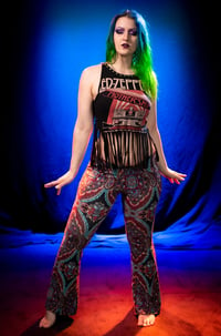 Image 3 of CLEARANCE! Small- Medium Led Zeppelin Fringe Crop Top