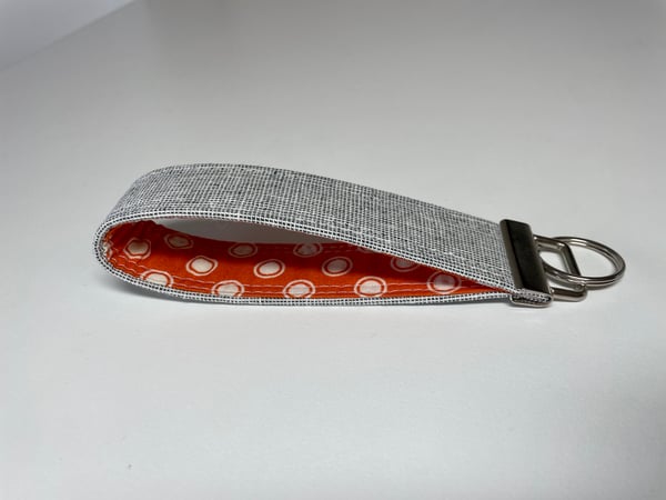 Image of Orange and black dots fabric key fobs - Free Shipping!