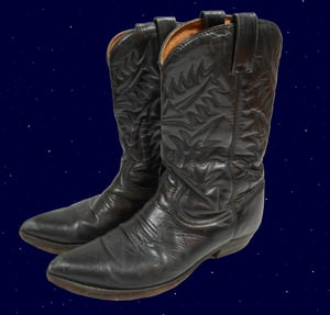 Black leather boots