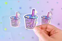 Image 1 of Space Boba - Sticker (Holographic Sparkle)