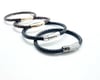 Mens brown/black leather large bracelet